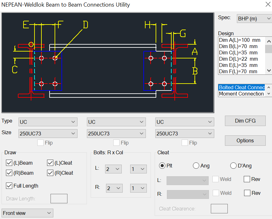 NEPEAN-Weldlok Beam to Beam connections software